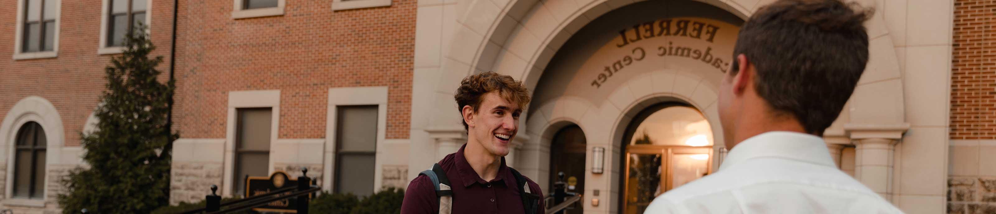 Student giving a tour at Benedictine College